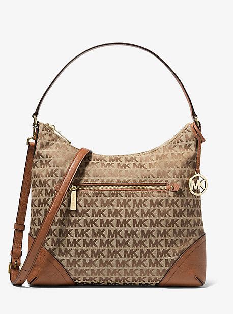 michael kors fallon bag|Fallon Large Logo Jacquard Shoulder Bag .